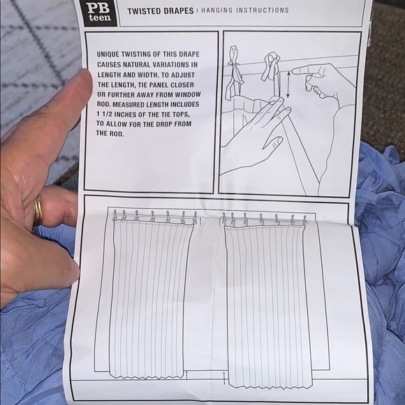 Light Blue Twisted Drapes Set by Pottery Barn Teen - Picture 5 of 6